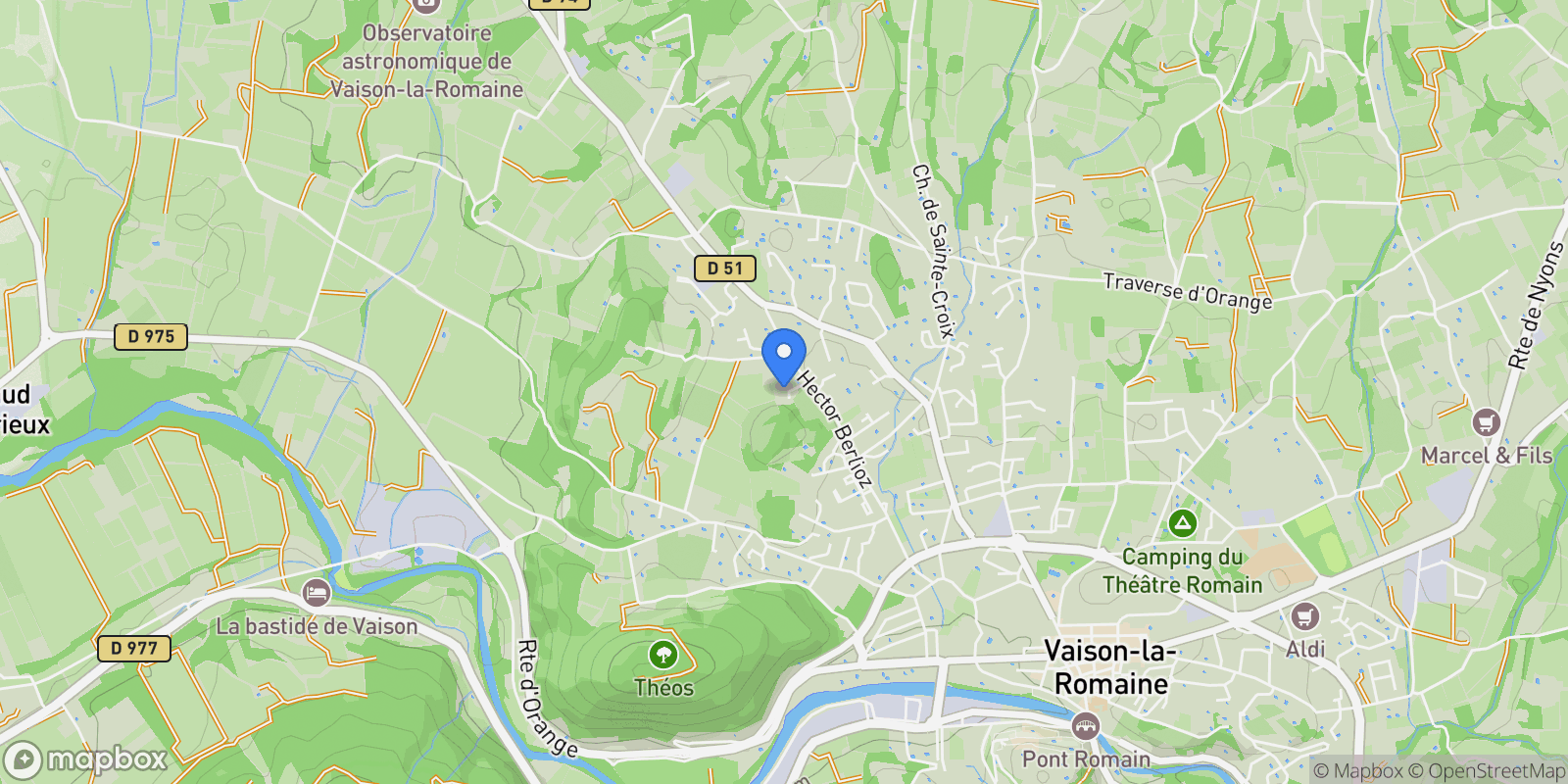 Map showing Vaison-la-Romaine, Provence-Alpes-Côte d'Azur, France.