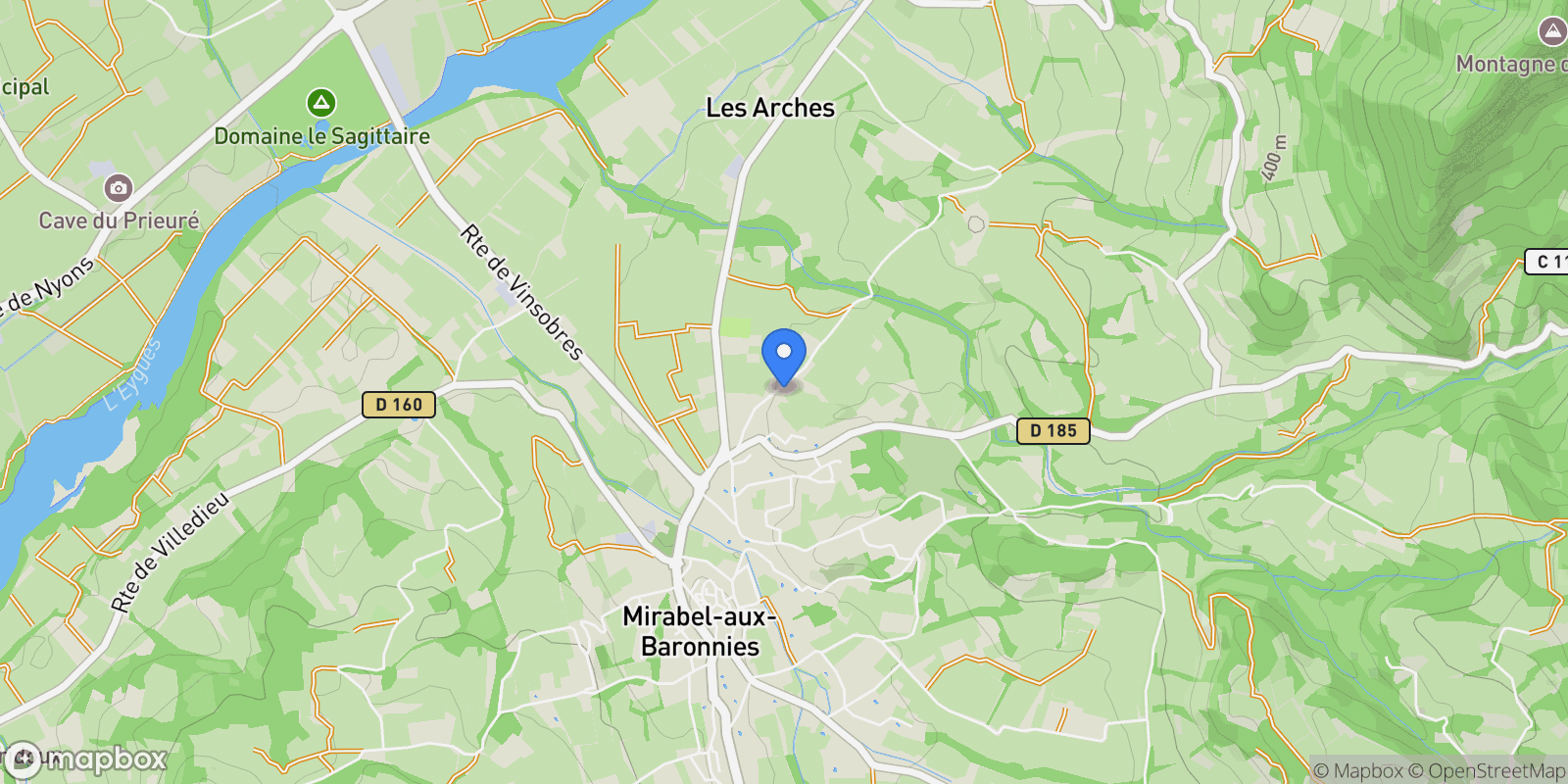 Map showing Mirabel-aux-Baronnies, Auvergne-Rhône-Alpes, France.