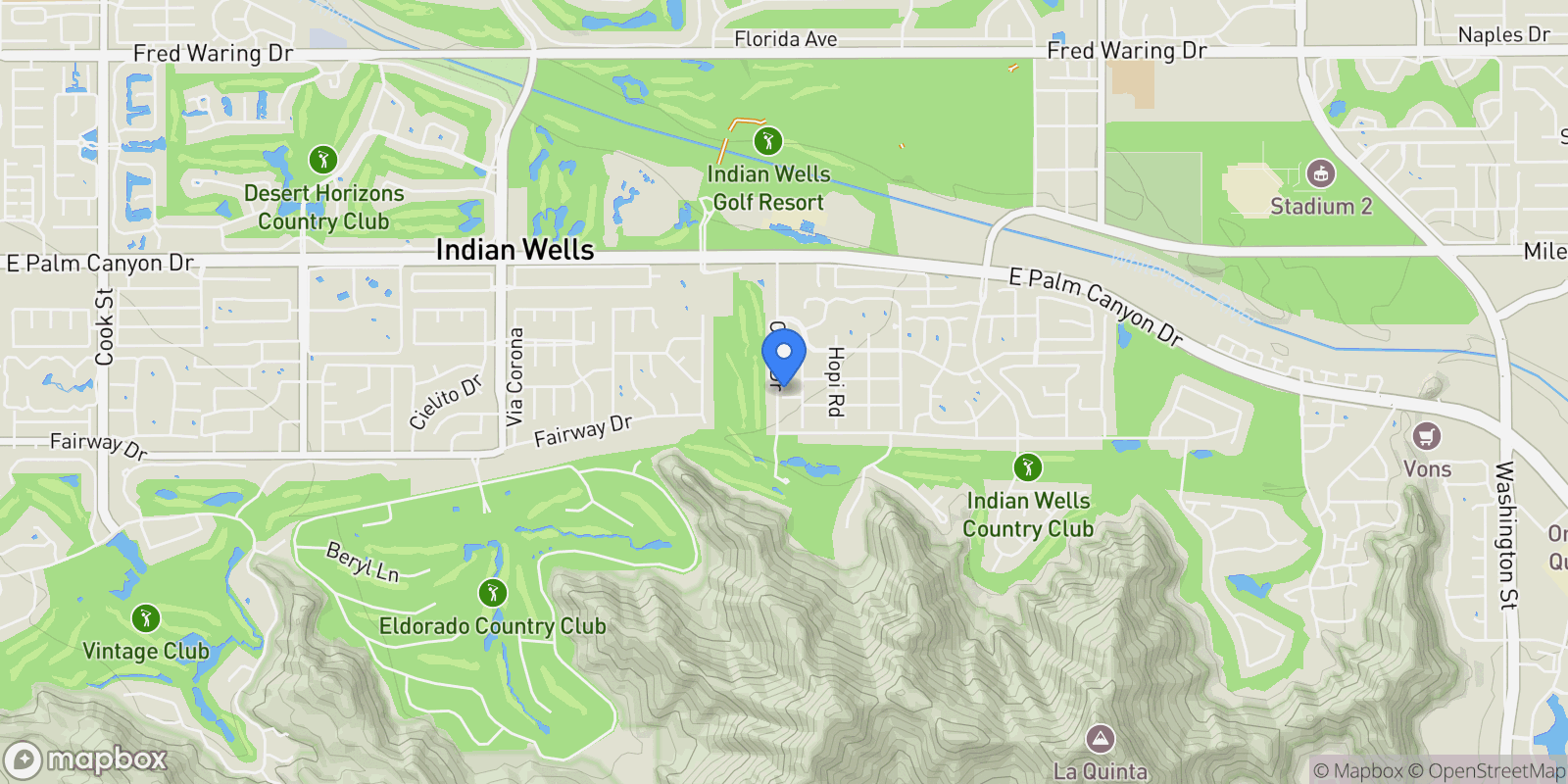 Map showing 76670 Lark Lane, Indian Wells, California, United States.