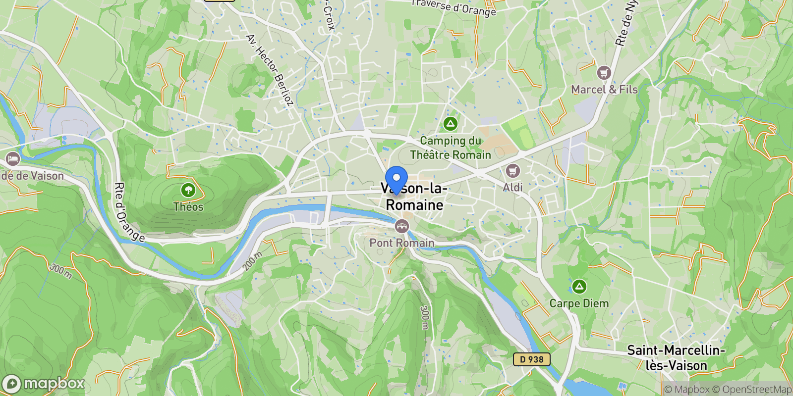 Map showing Vaison-la-Romaine, Provence-Alpes-Côte d'Azur, France.