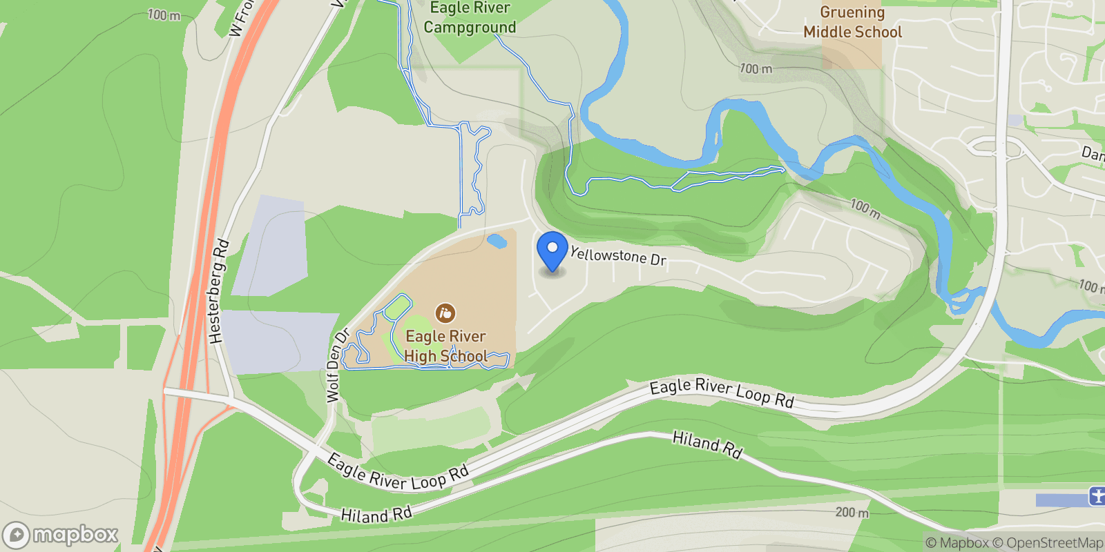Map showing 8716 Inyo Circle, Eagle River, AK 99577, Anchorage, Alaska, United States.