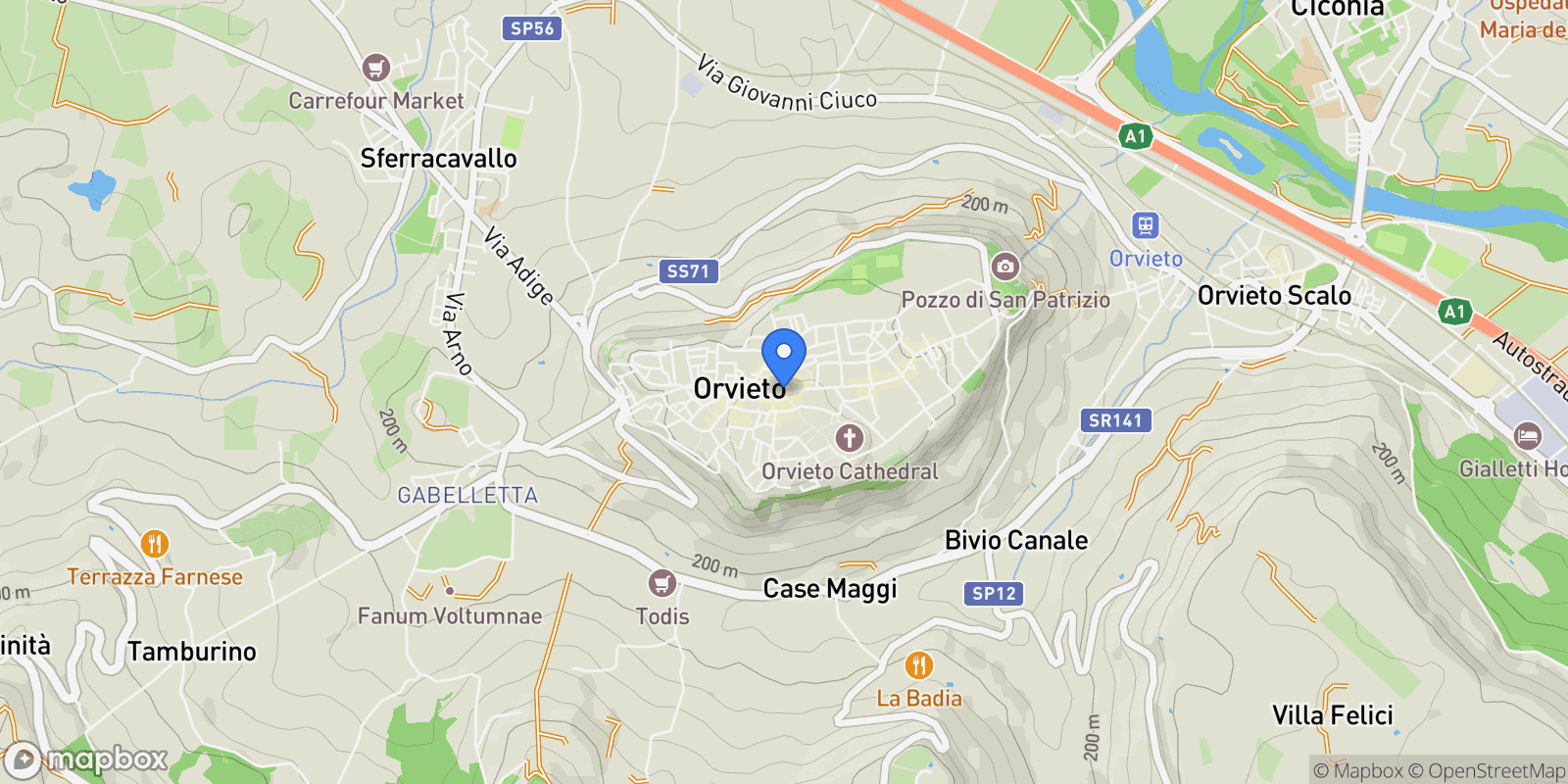 Map showing Umbria, Orvieto, Umbria, Italy.