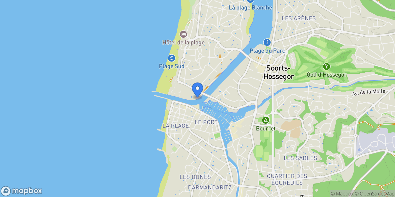 Map showing Capbreton, Nouvelle-Aquitaine, France.