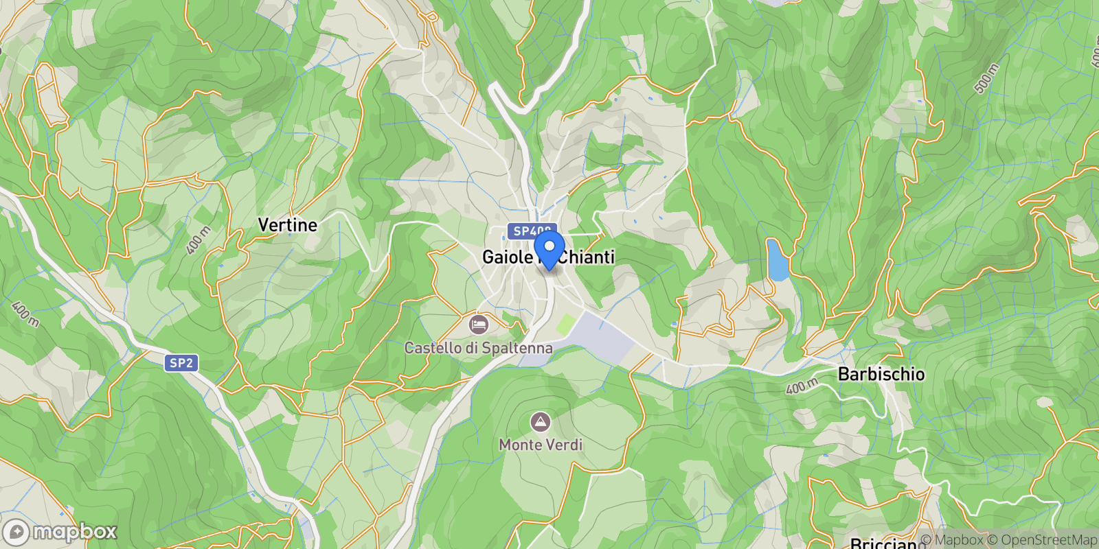Map showing Tuscany, Gaiole in Chianti, Tuscany, Italy.