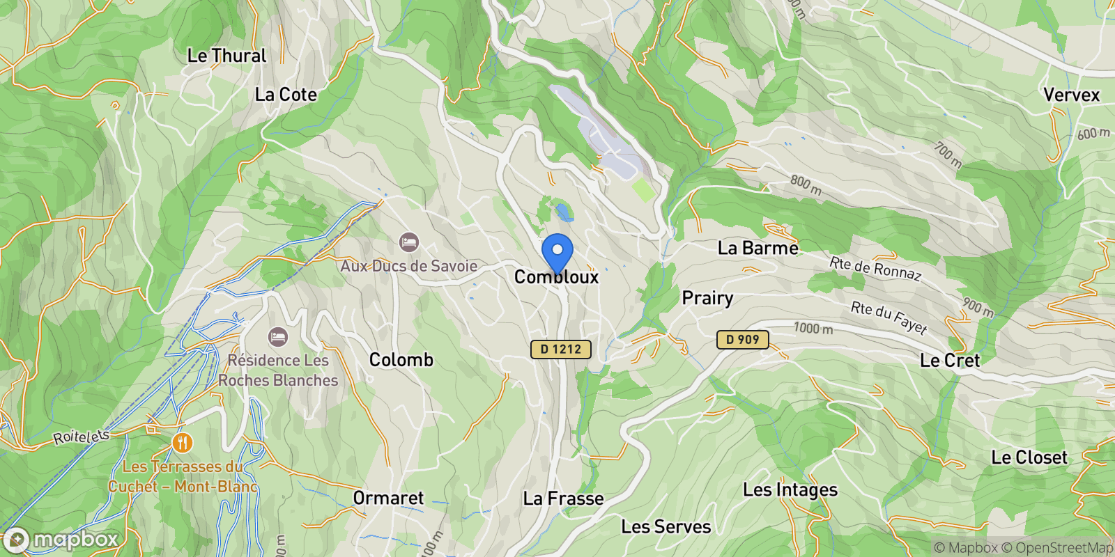Map showing Combloux, Auvergne-Rhône-Alpes, France.
