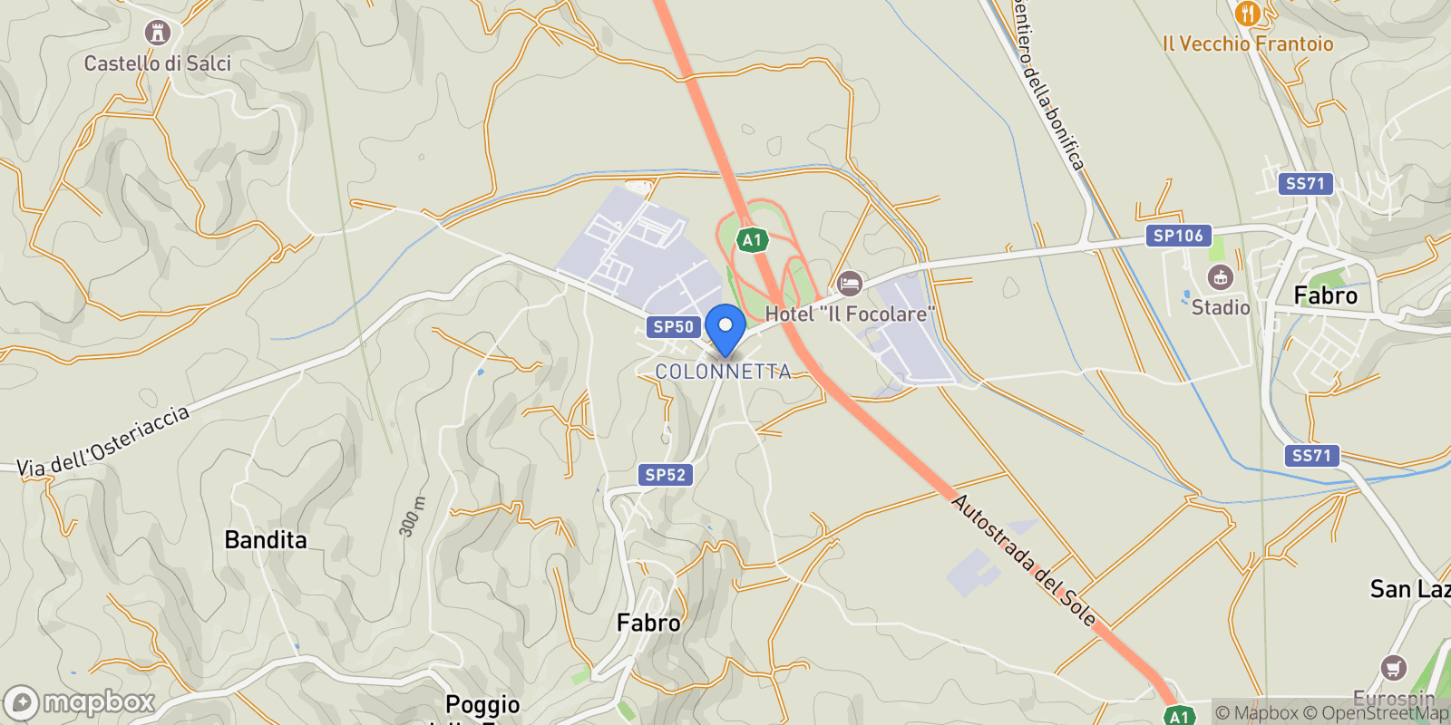 Map showing Umbria, Fabro, Umbria, Italy.