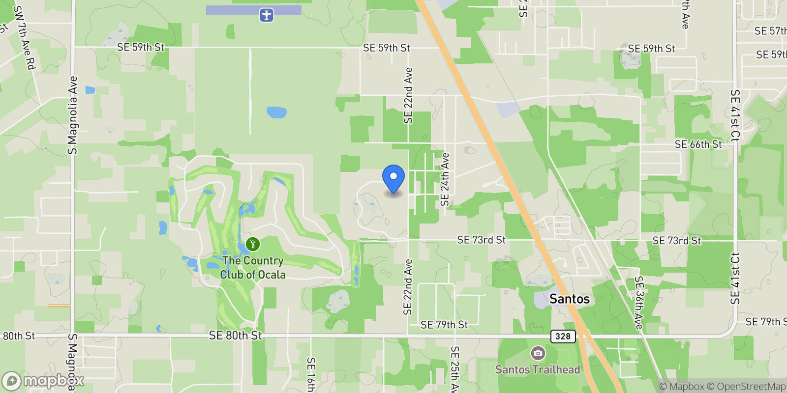 Map showing 2380 SE 73RD LOOP, Ocala, Florida, United States.
