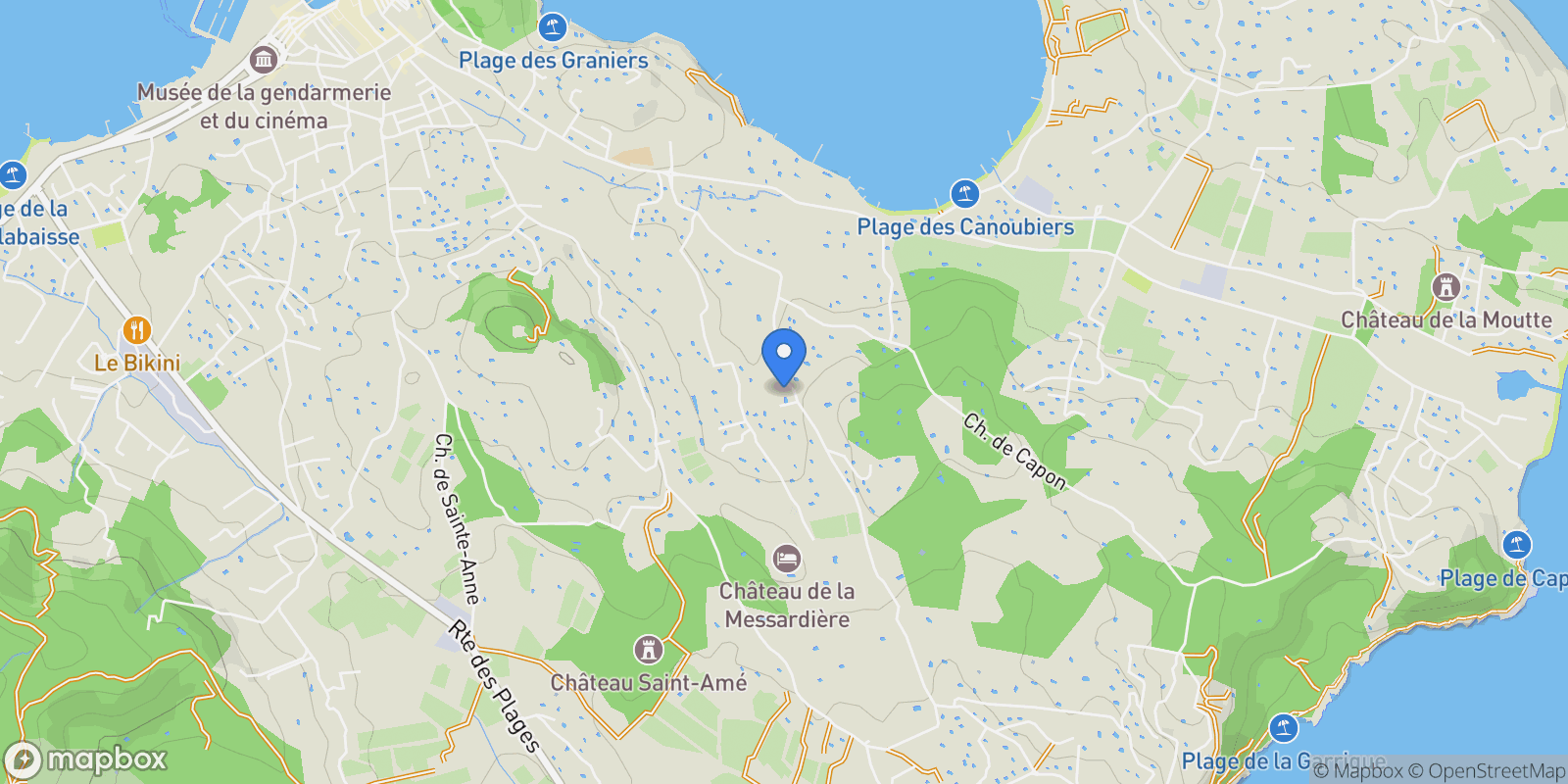 Map showing Saint-Tropez, Provence-Alpes-Côte d'Azur, France.
