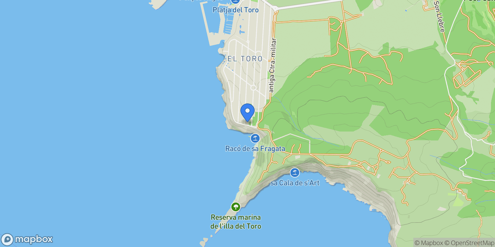 Map showing Avinguda de la Mar, 99, 07180 El Toro, Illes Balears, Spain, Calvia, Balearic Islands, Spain.