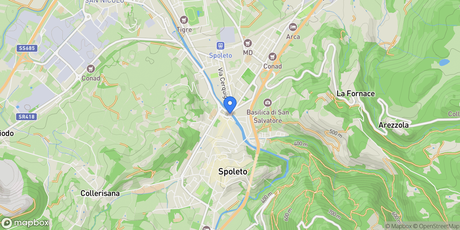 Map showing Umbria, Terraia, Umbria, Italy.