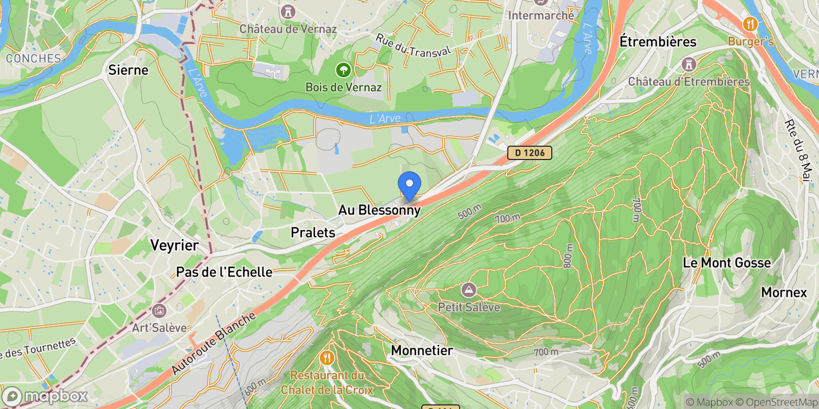 Map showing Étrembières, Auvergne-Rhône-Alpes, France.