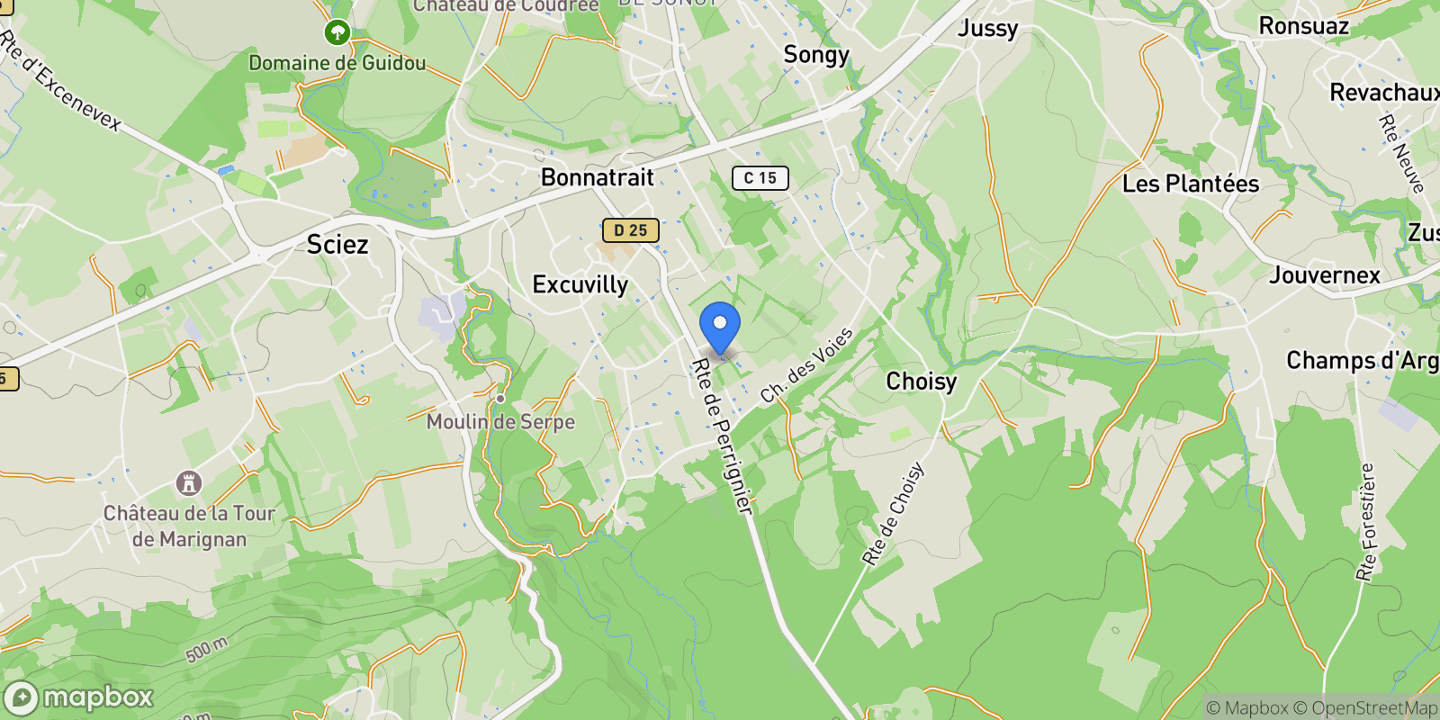 Map showing Sciez, Auvergne-Rhône-Alpes, France.