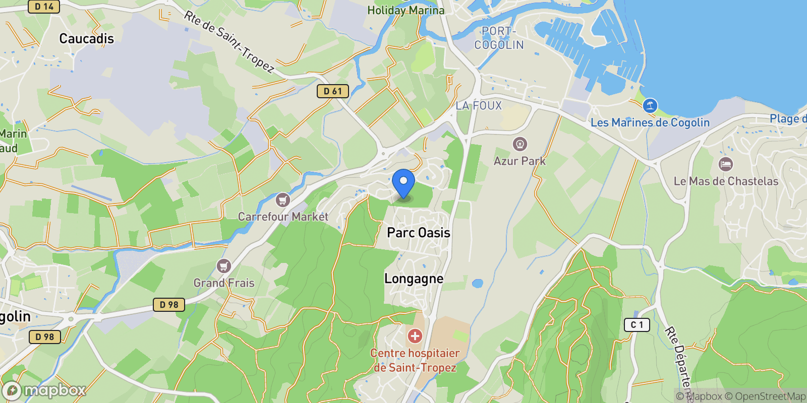 Map showing Gassin, Provence-Alpes-Côte d'Azur, France.