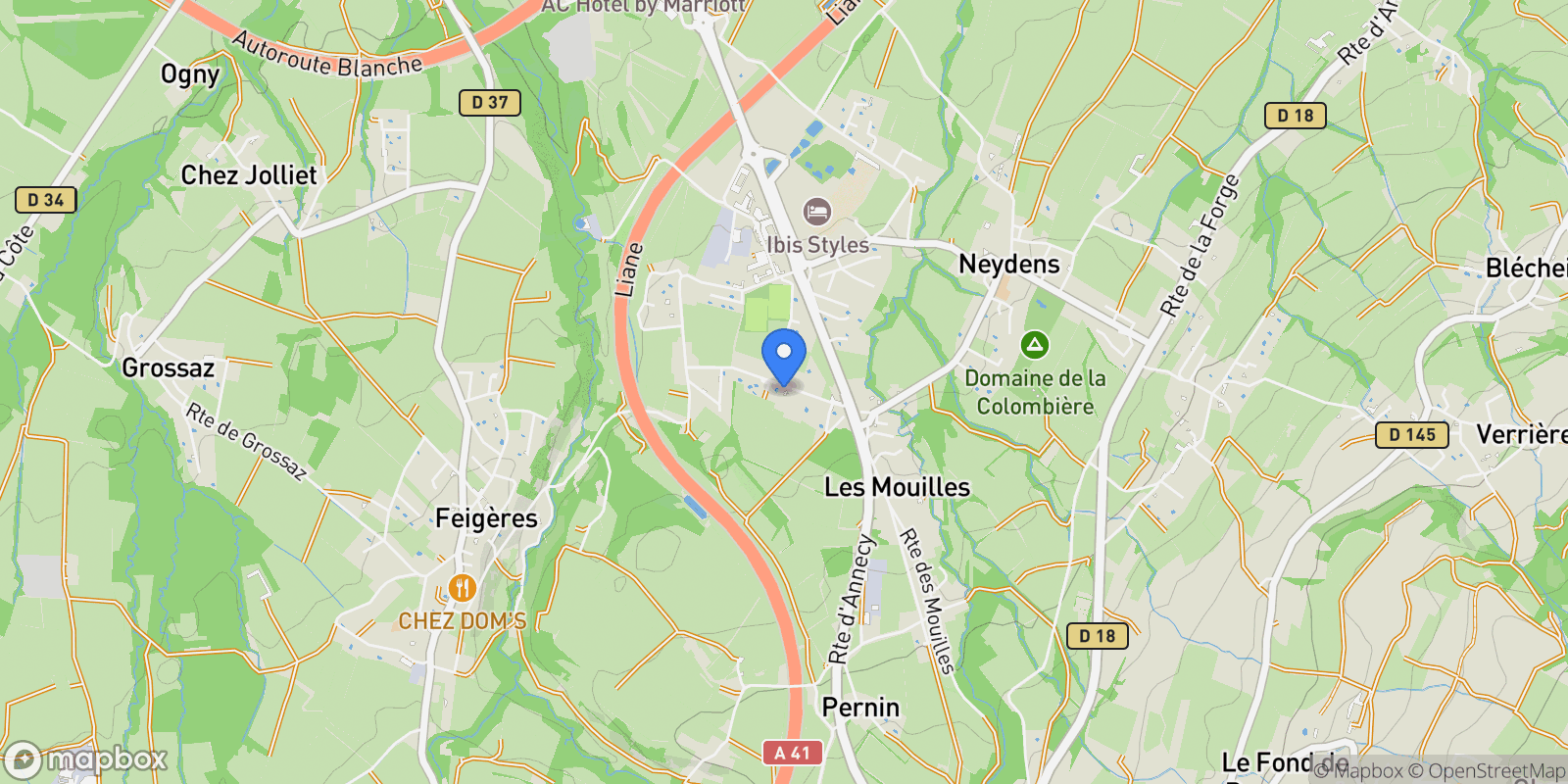 Map showing Neydens, Auvergne-Rhône-Alpes, France.