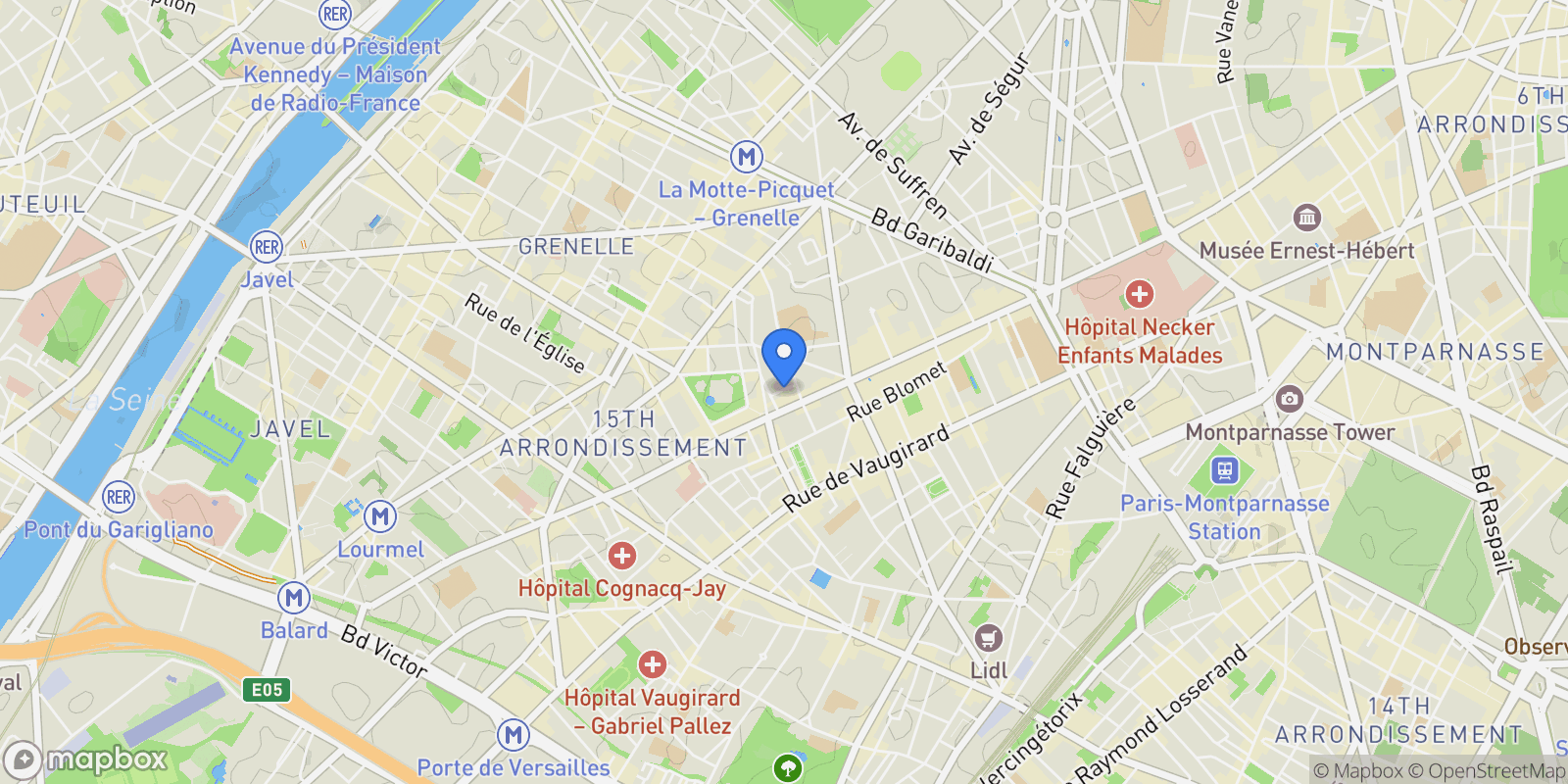Map showing Paris, Île-de-France, France.