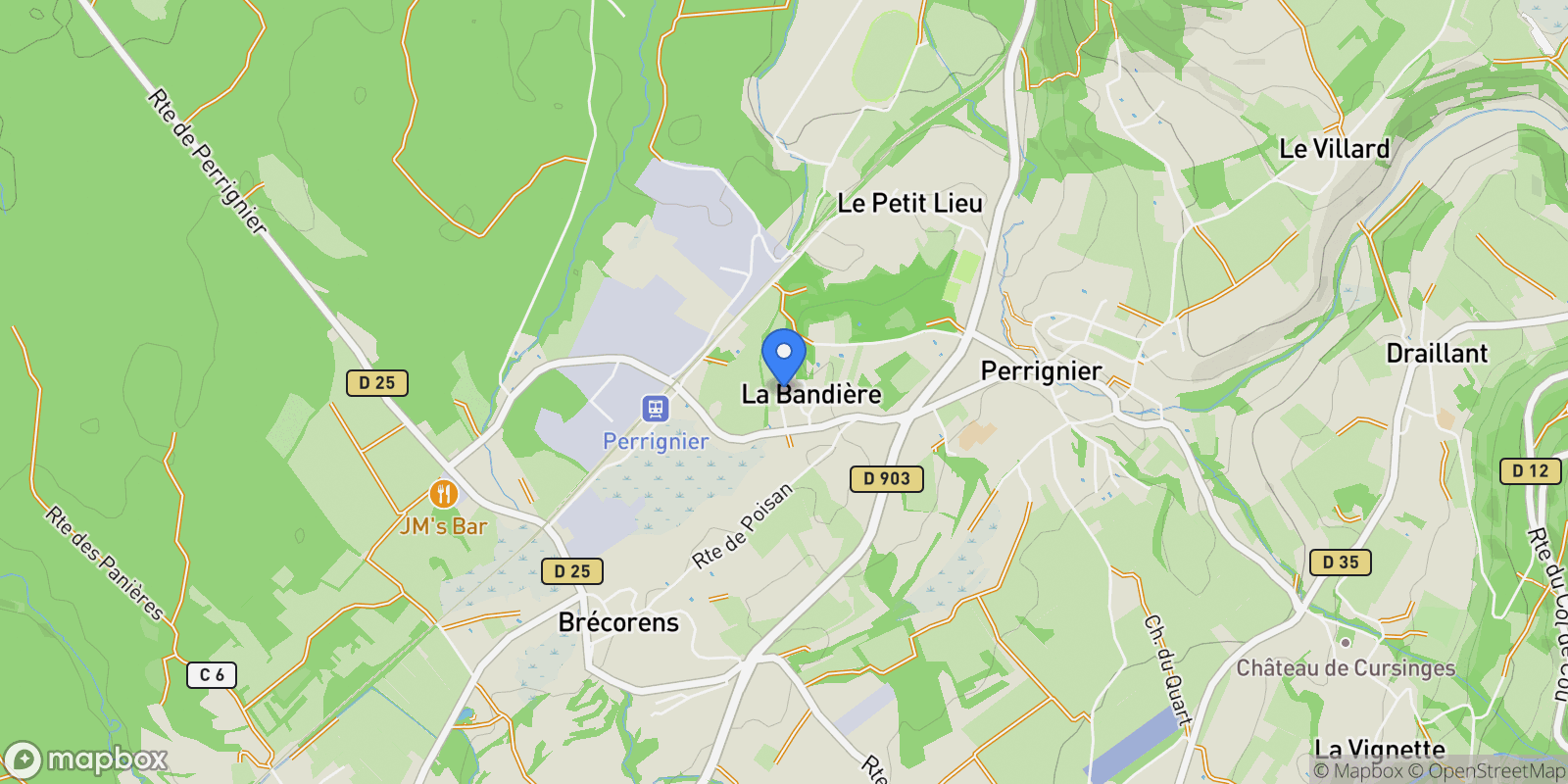 Map showing Perrignier, Auvergne-Rhône-Alpes, France.