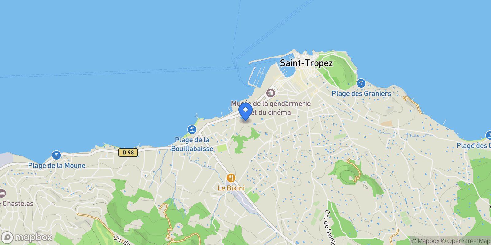 Map showing Saint-Tropez, Provence-Alpes-Côte d'Azur, France.