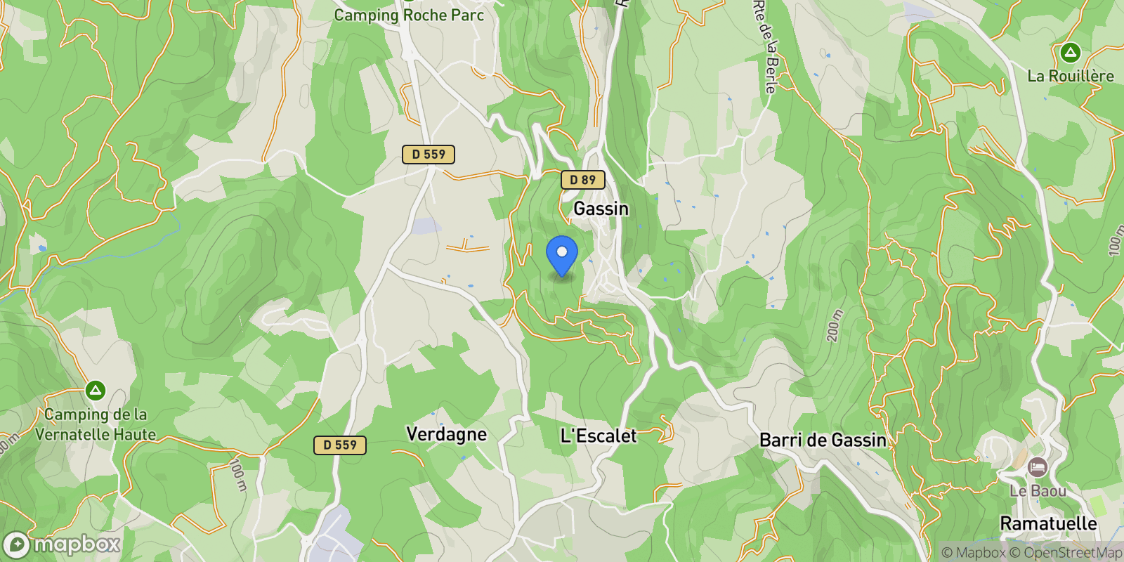 Map showing Gassin, Provence-Alpes-Côte d'Azur, France.