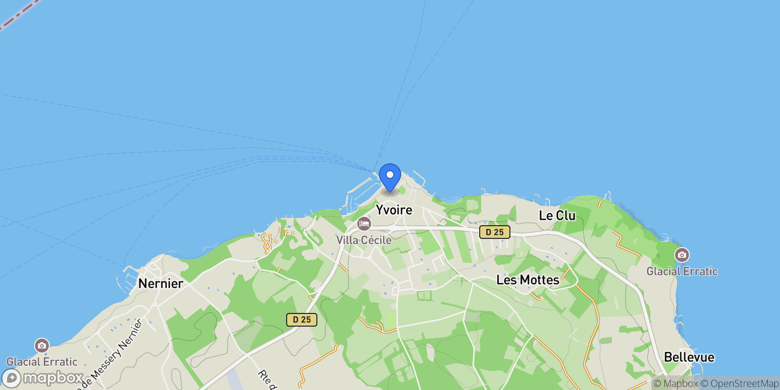 Map showing Yvoire, Auvergne-Rhône-Alpes, France.
