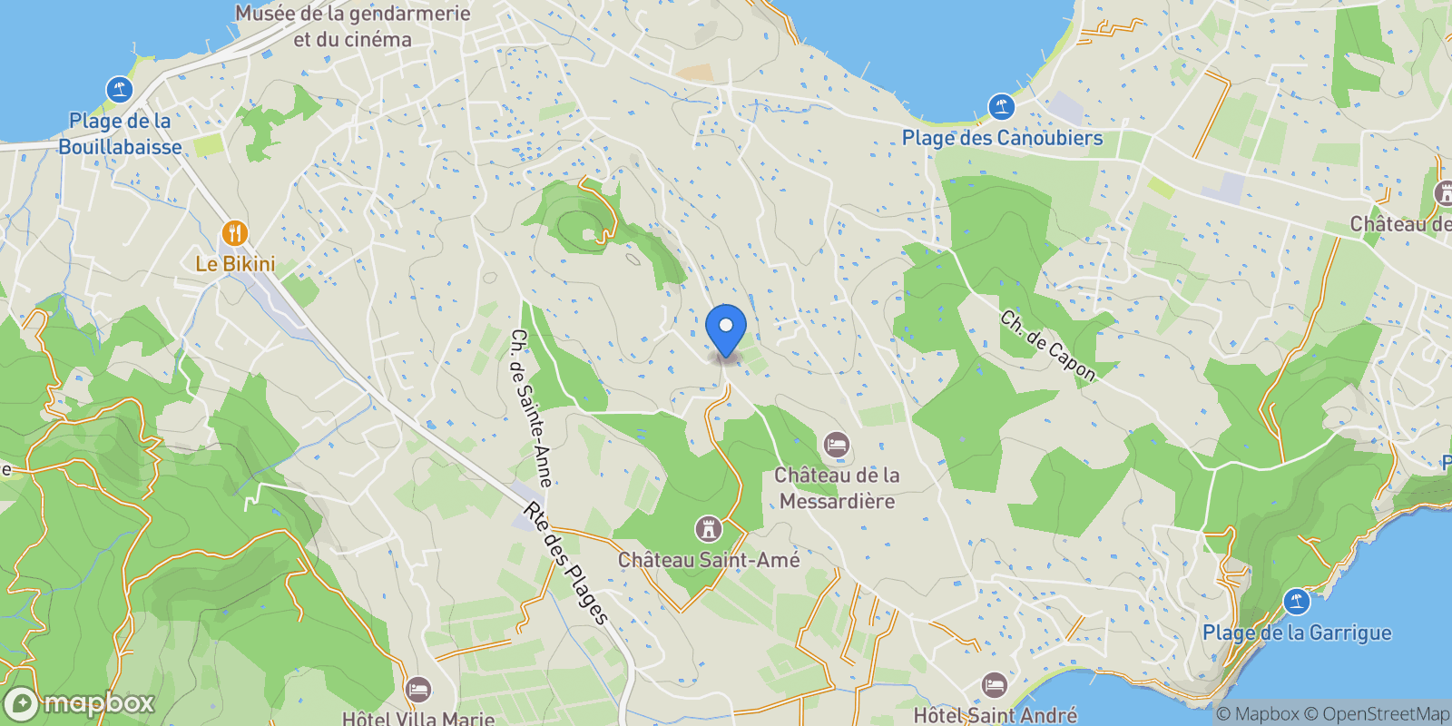 Map showing Saint-Tropez, Provence-Alpes-Côte d'Azur, France.