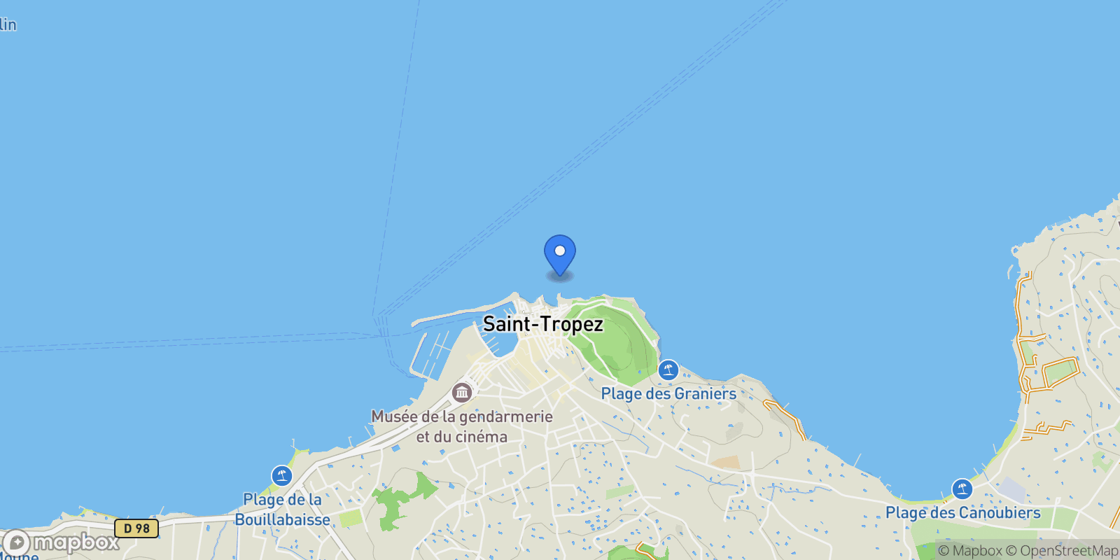 Map showing Saint-Tropez, Provence-Alpes-Côte d'Azur, France.