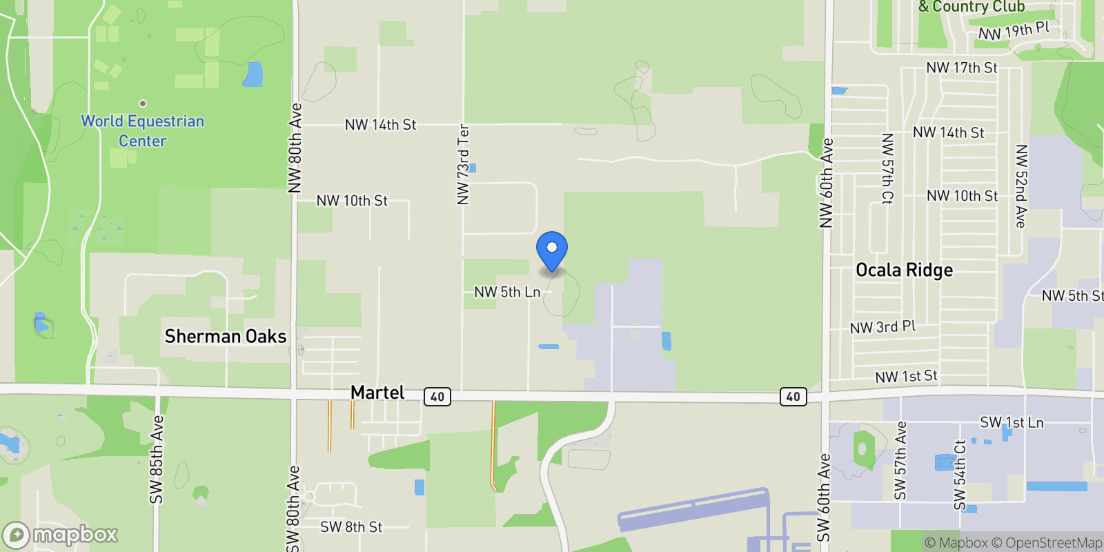 Map showing 7025 NW 5TH LANE, Ocala, Florida, United States.
