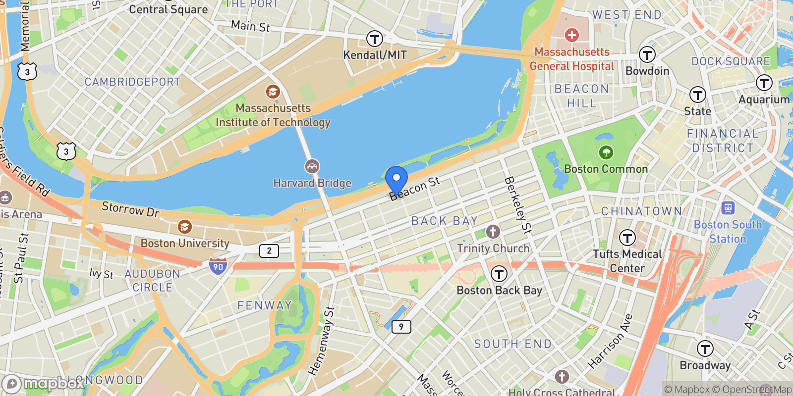 Map showing 357 Beacon Street Unit 2, Boston, MA 02116, Boston, Massachusetts, United States.