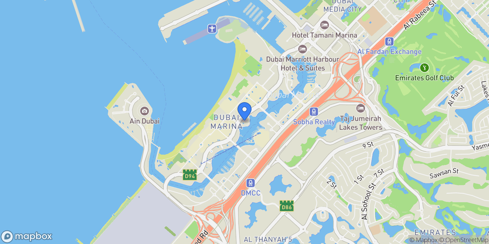 Map showing Dubai, Bay Central, Dubai, Dubai, United Arab Emirates.