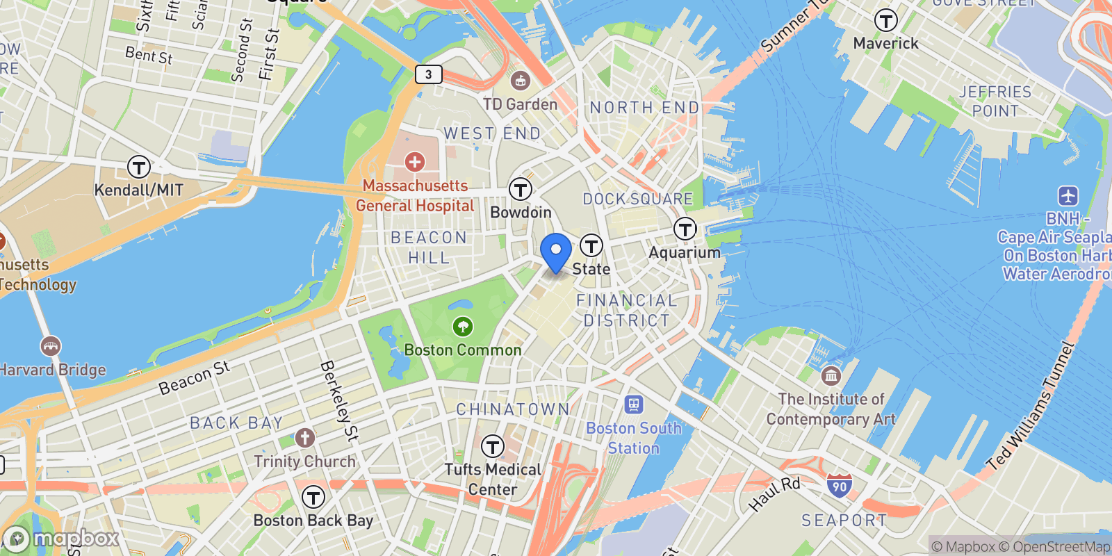 Map showing 45  Province St 2404, Boston, MA 02108, Boston, Massachusetts, United States.