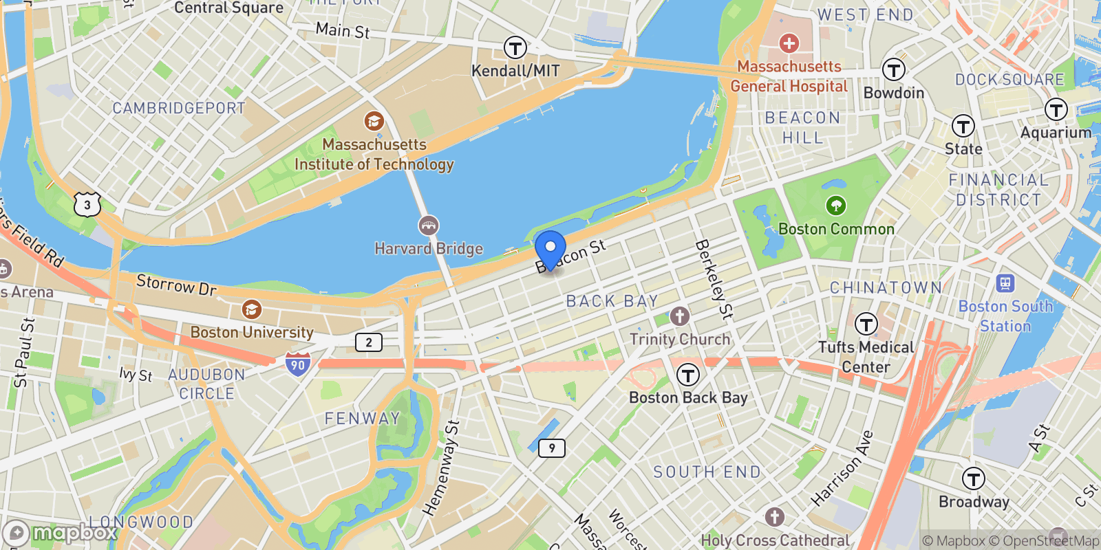 Map showing 1 Fairfield Street , Boston, MA 02116, Boston, Massachusetts, United States.