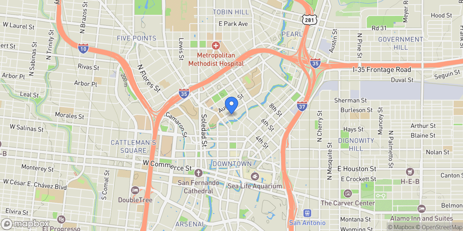 Map showing 123 Lexington Avenue #1806 , San Antonio, TX 78205, San Antonio, Texas, United States.