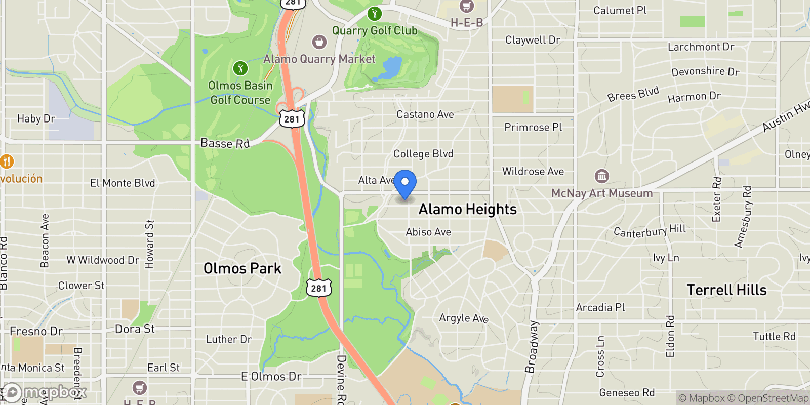 Map showing 507 Normandy Avenue , San Antonio, TX 78209, San Antonio, Texas, United States.