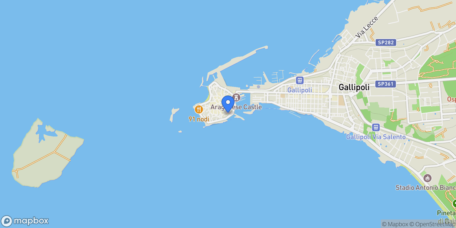 Map showing Gallipoli corte Anime, Gallipoli, Apulia, Italy.