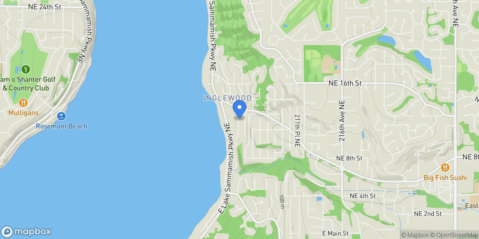 Map showing 1136 205th Avenue, Sammamish, WA 98074, Sammamish, Washington, United States.