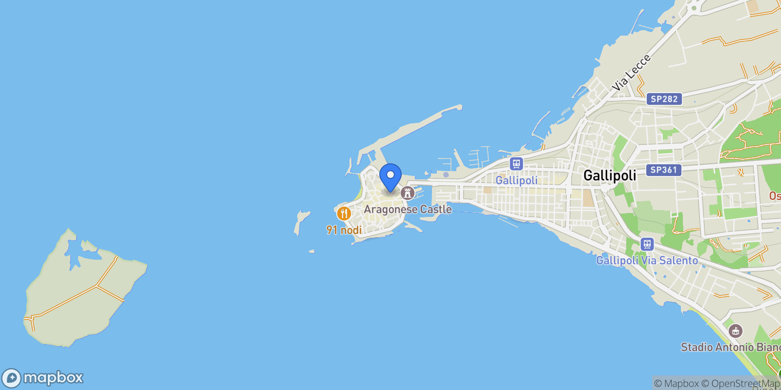 Map showing Gallipoli via incrociata, Gallipoli, Apulia, Italy.