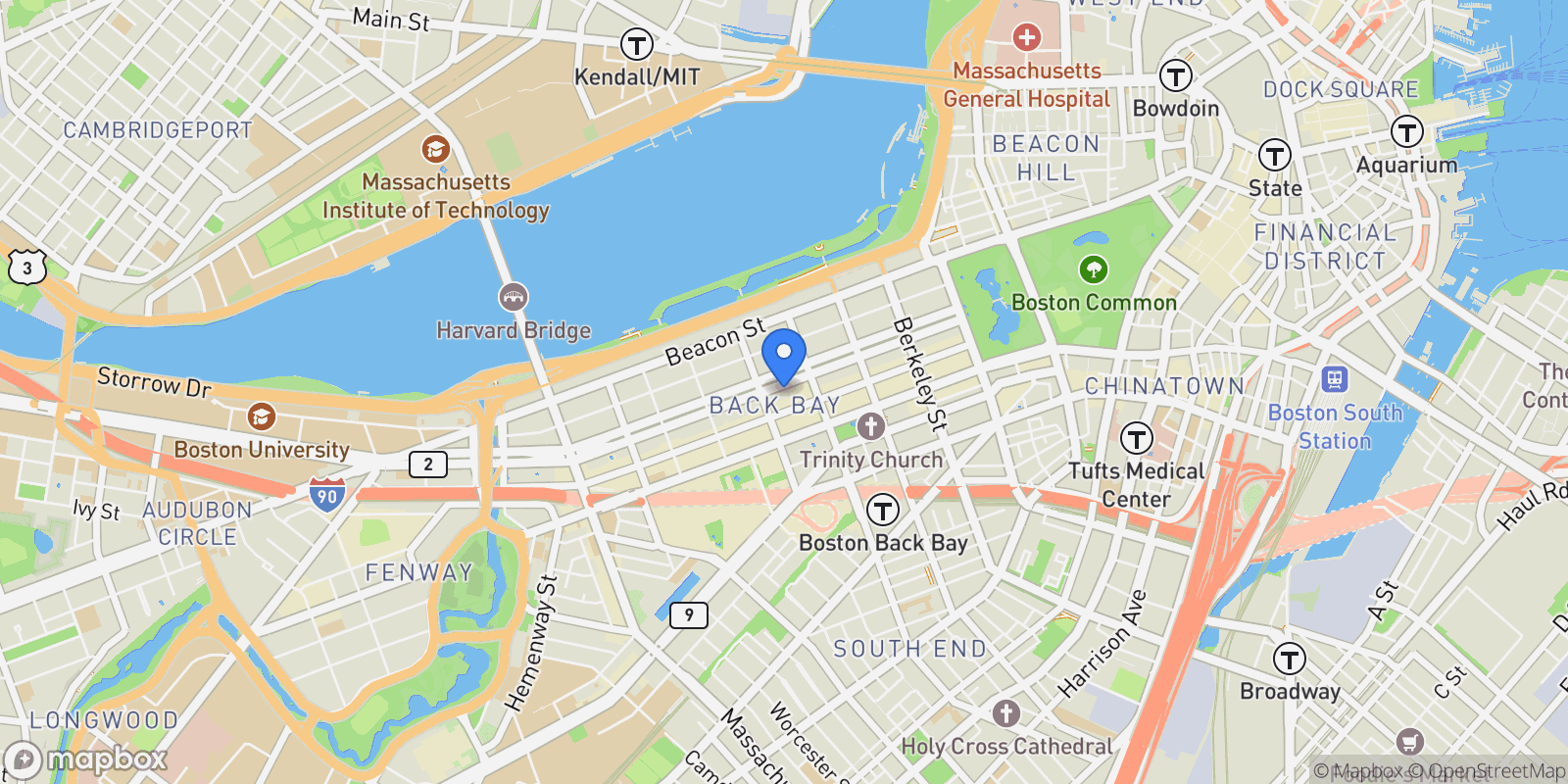 Map showing 176 Commonwealth Ave , Boston, MA 02116, Boston, Massachusetts, United States.
