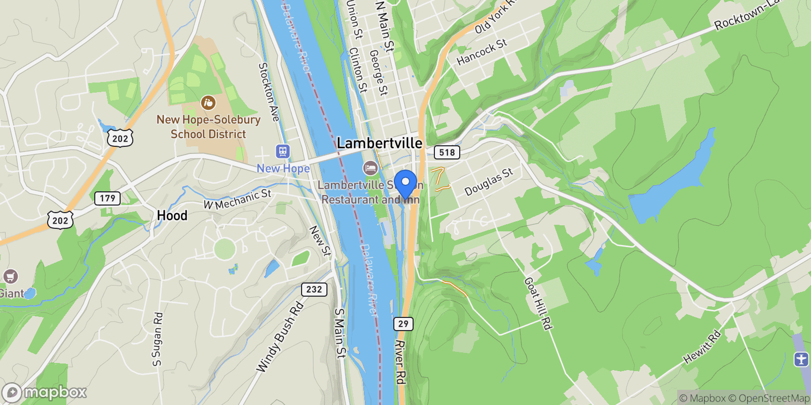 Map showing 79 Wilson Street , Lambertville, NJ 08530, Lambertville, New Jersey, United States.