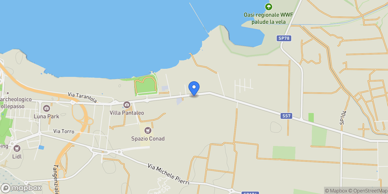 Map showing SS7ter, Taranto TA, Italia, Apulia, Italy.
