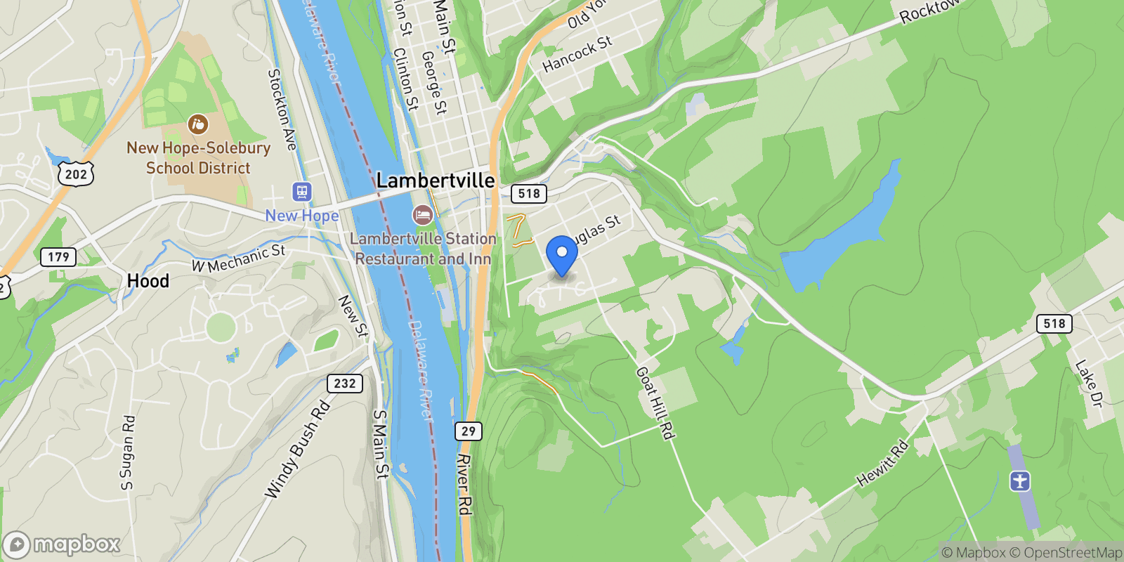 Map showing 1 Sturbridge Court , Lambertville, NJ 08530, Lambertville, New Jersey, United States.