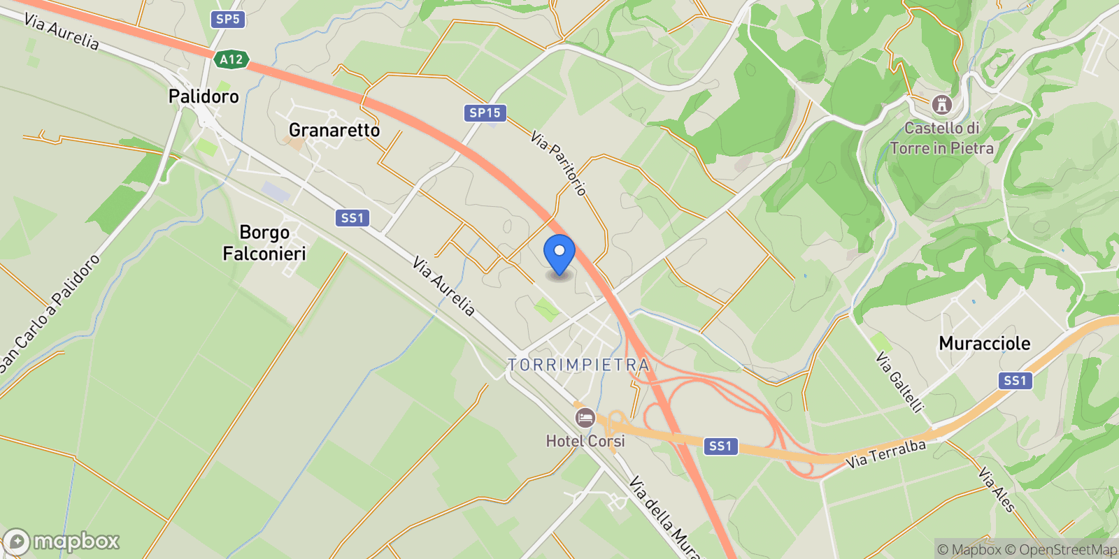 Map showing Via Luigi Albertini - Loc. Centro Tre Denari, N. snc, Fiumicino, Lazio, Italy.