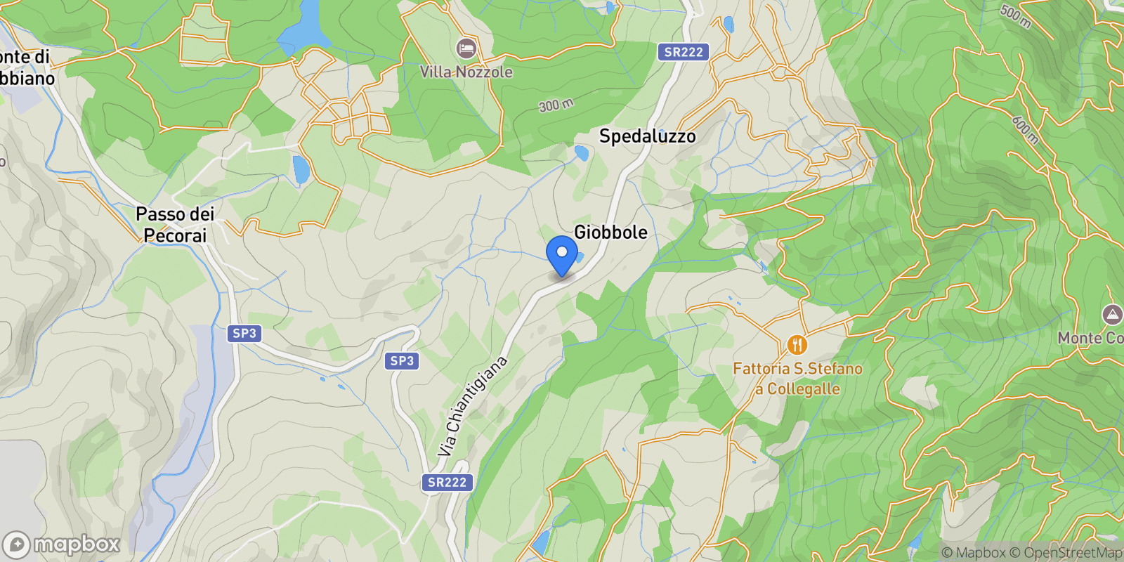 Map showing Via Chiantigiana, N. Snc, Giobbole, Tuscany, Italy.