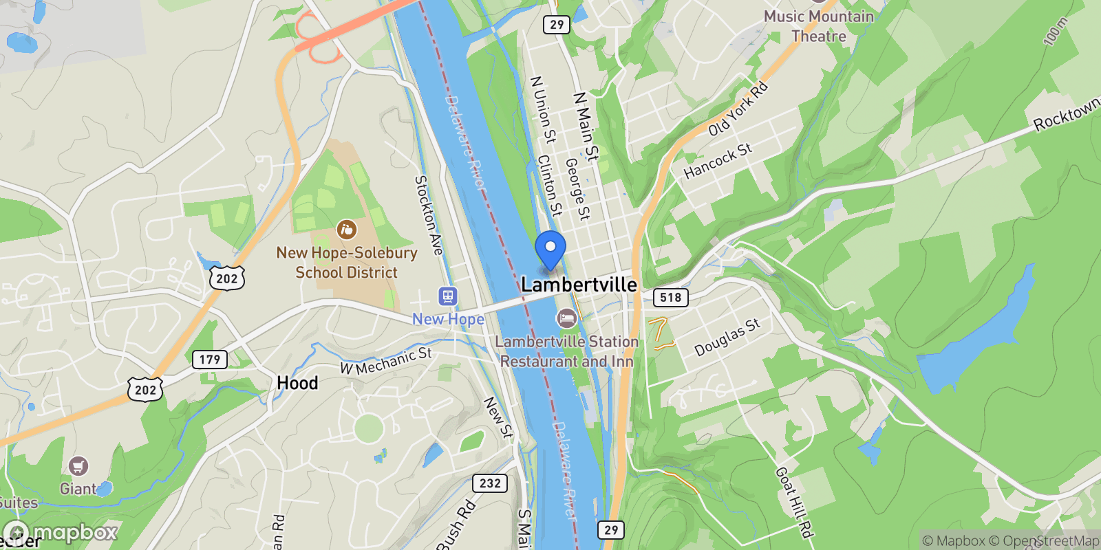 Map showing 27 Lambert Lane , Lambertville, NJ 08530, Lambertville, New Jersey, United States.