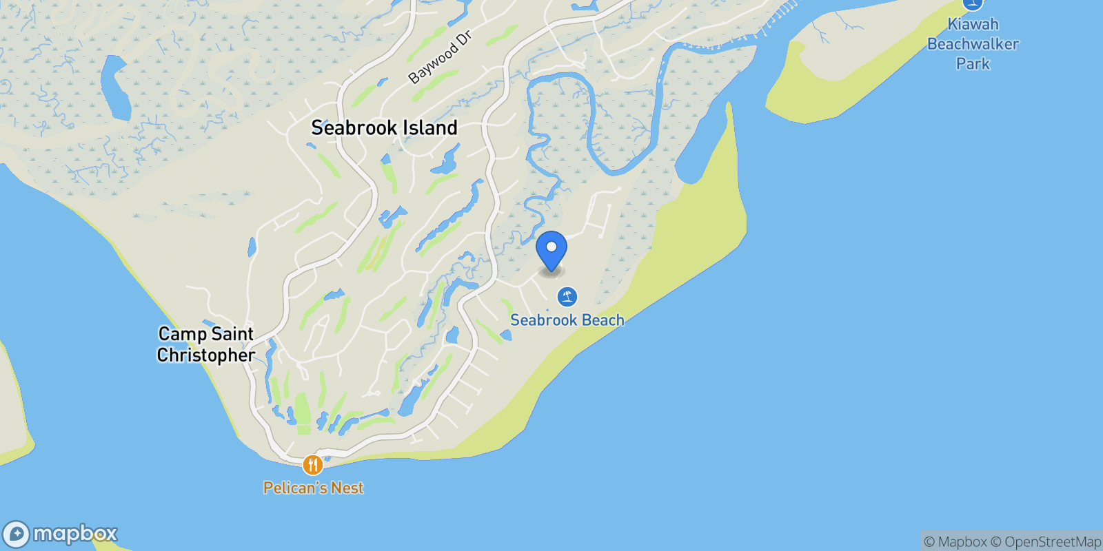 Map showing 2213 Rolling Dune Road, Seabrook Island, SC 29455, Seabrook Island, SC, United States.