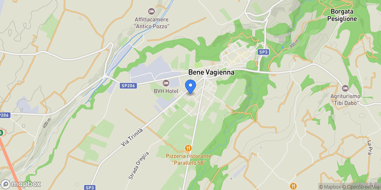 Map showing Via XXV Aprile, 8, 12041 Bene Vagienna CN, Italia, Bene Vagienna, Piedmont, Italy.