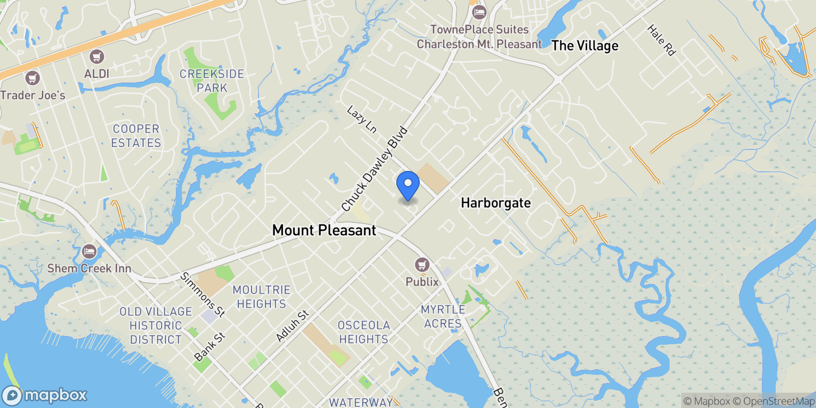 Map showing 1351 Cassidy Court B, Mount Pleasant, SC 29464, Mount Pleasant, South Carolina, United States.