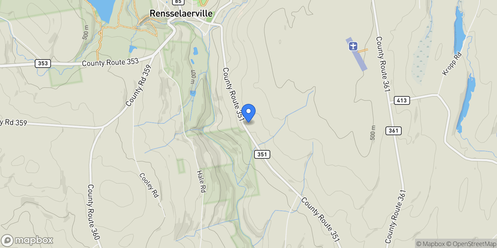 Map showing 1250 County Route 351 , Rensselaerville, NY 12147, Rensselaerville, New York, United States.
