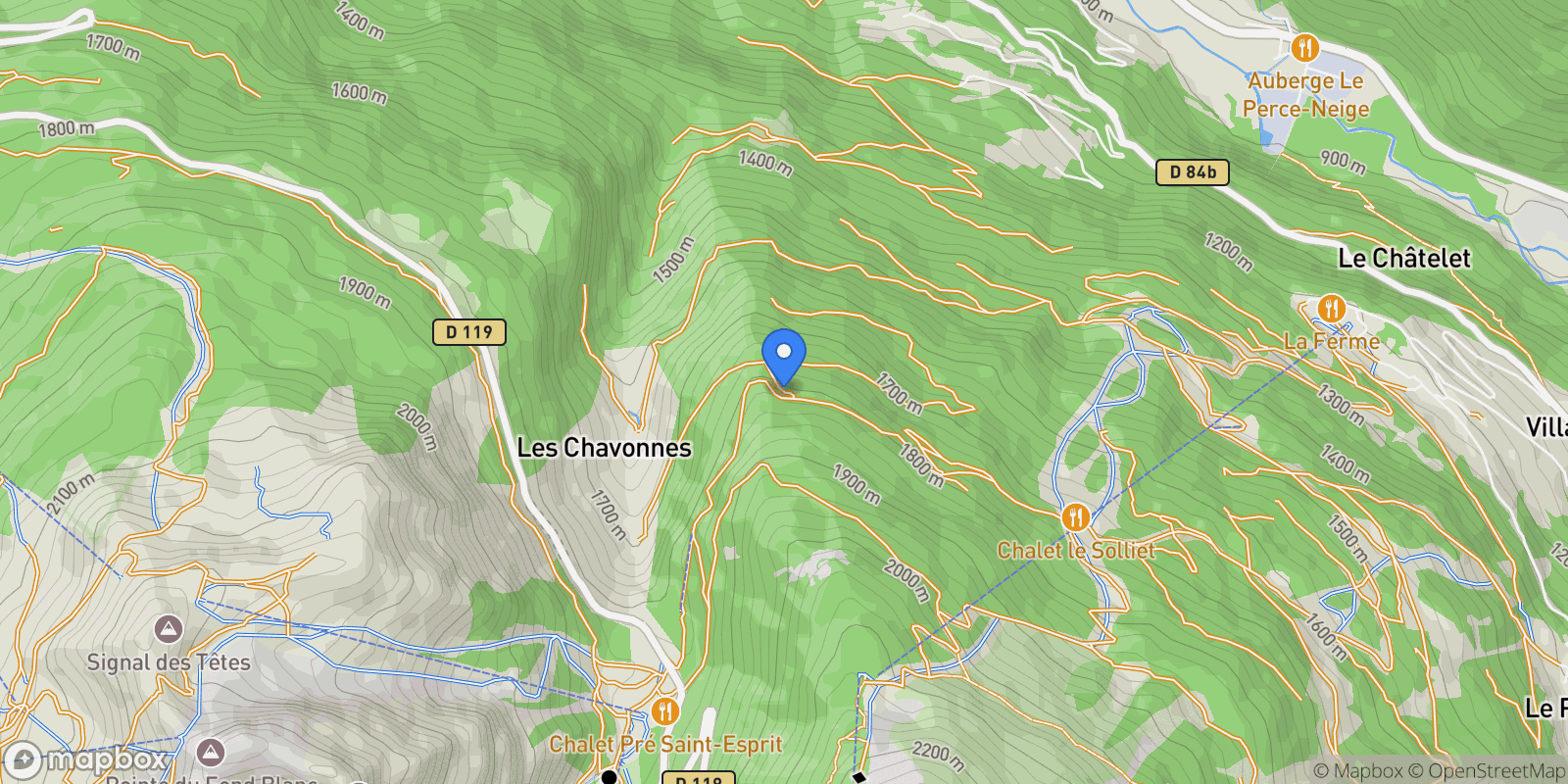 Map showing Val-d'Isère, Auvergne-Rhône-Alpes, France.