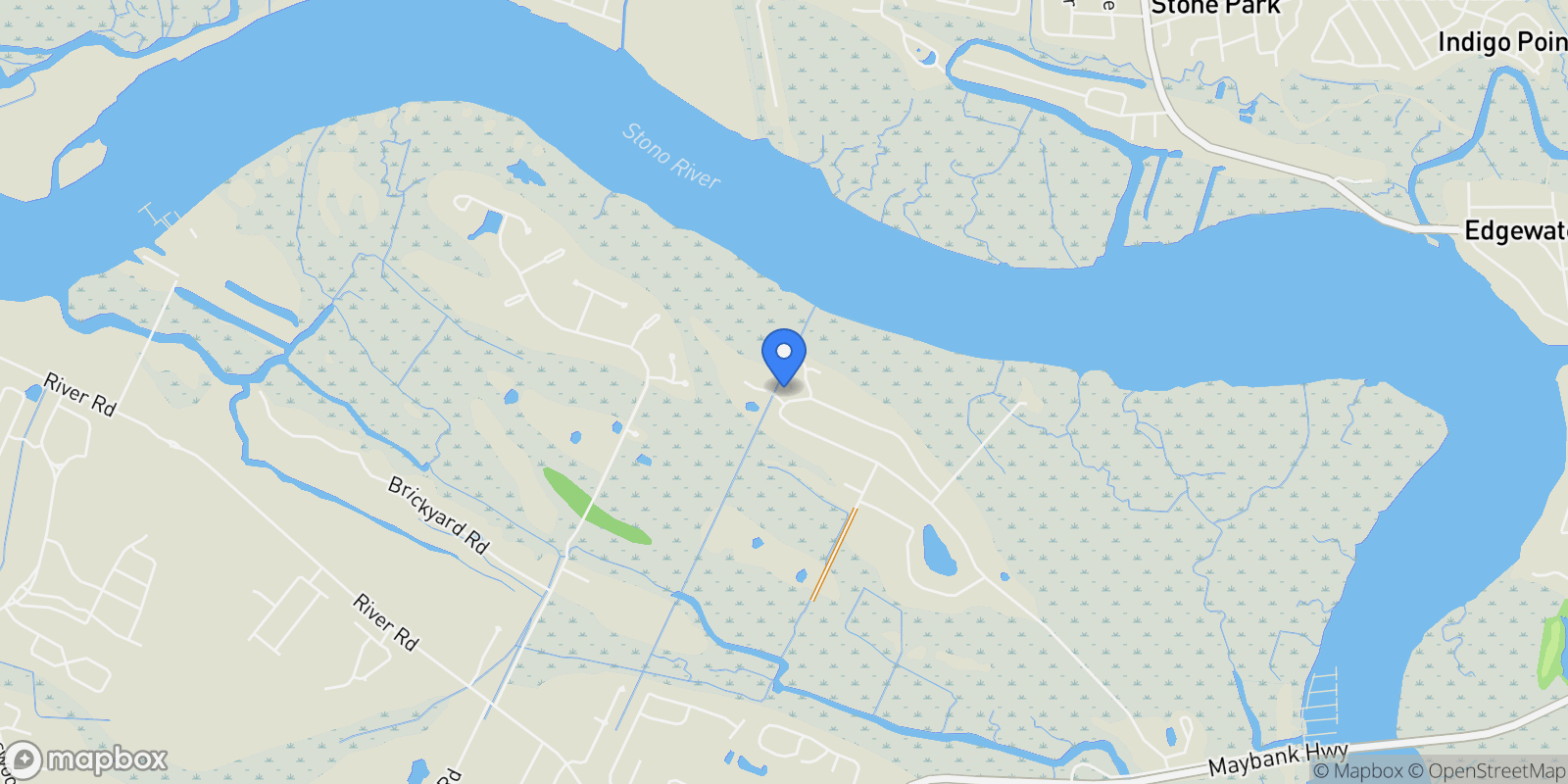 Map showing 1420 Headquarters Plantation Drive, Johns Island, SC 29455, Johns Island, South Carolina, United States.