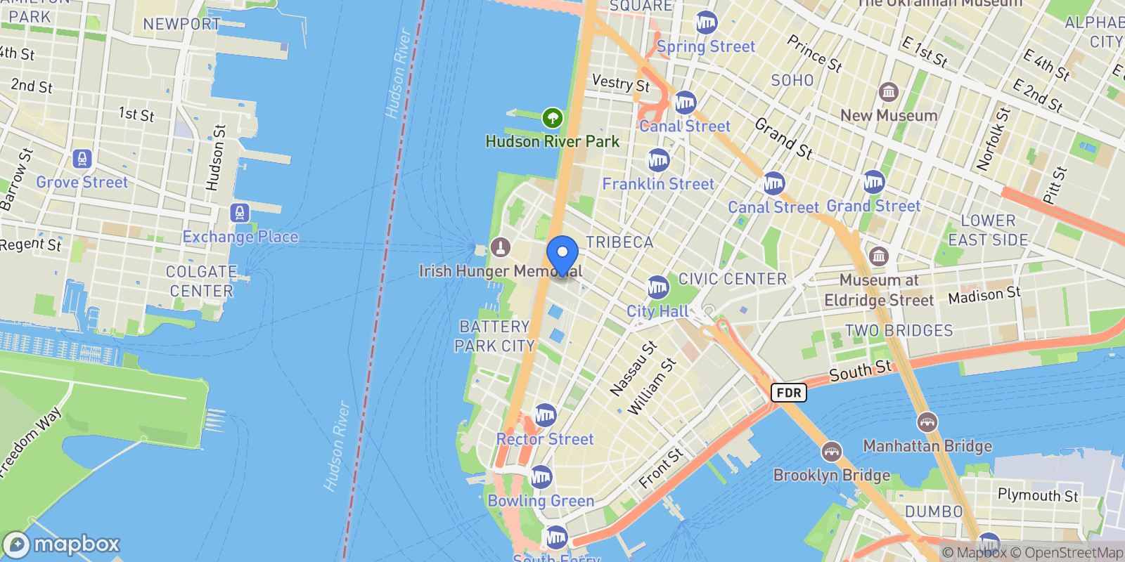 Map showing 100 Barclay Street Unit 15N, New York City, NY 10007, New York, New York, United States.