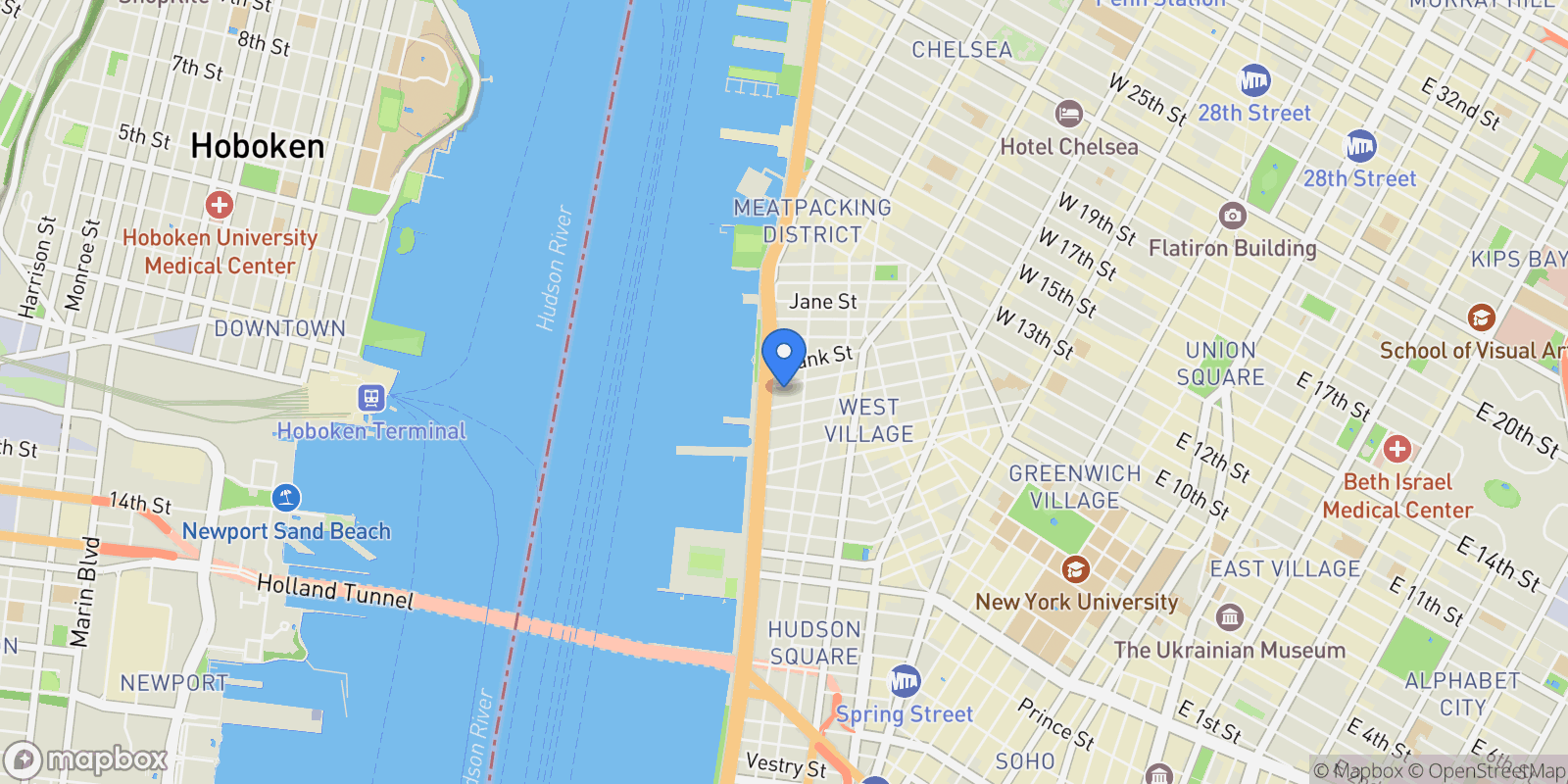 Map showing 366 W 11th Street Unit PH12F, New York City, NY 10014, New York, New York, United States.